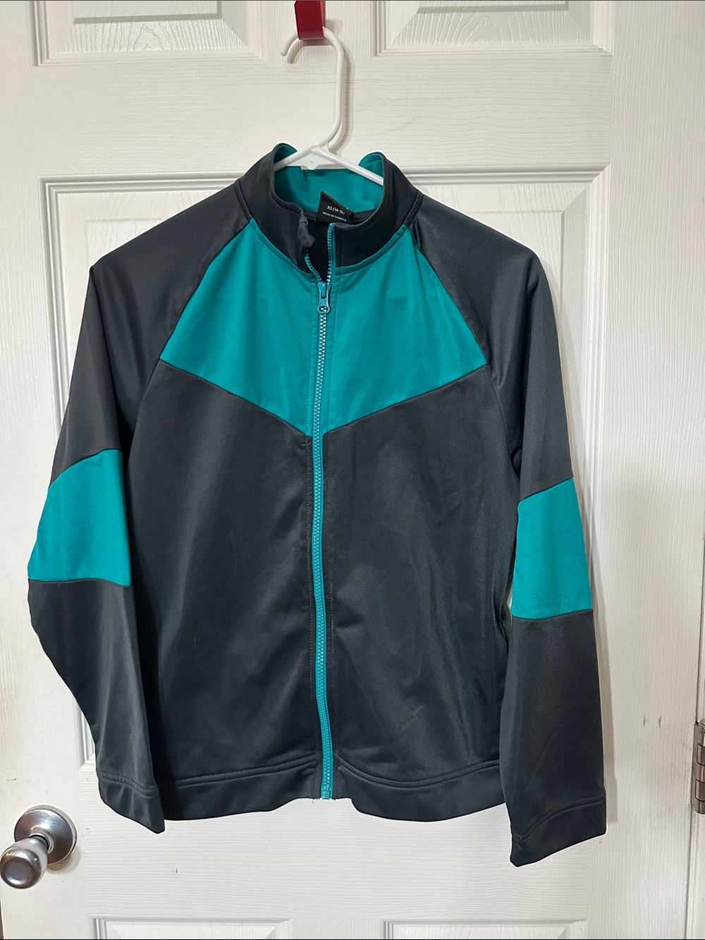 Boy’s Teal & Black Zip-Front Track Jacket